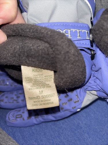 L.L Beam Kids Gloves 3M Thinsulate Winter Waterproof Periwinkle - Picture 6 of 7