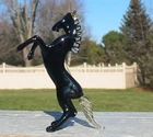 Vtg Murano Glass Handcrafted 4'' Standing Arabian Black Horse Figurine Italy