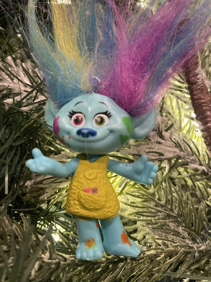 Vintage Girl Trolls Christmas Tree Ornament w Tall Rainbow Hair