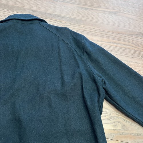 READ VTG 70s Sears Jeans Joint Green Wool 1/4 Zip Flannel Shirt L/S Disco Holes - Picture 22 of 24