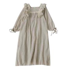 Women Ruffle Nightdress Sleepwear Lace Midi Nightwear Dress Loungewear Princess