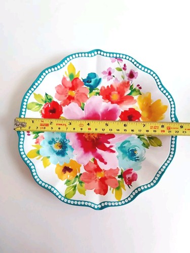 Juego de 3 platos y cuencos florales con flores ventosas The Pioneer Woman usados en excelente estado - Imagen 18 de 18