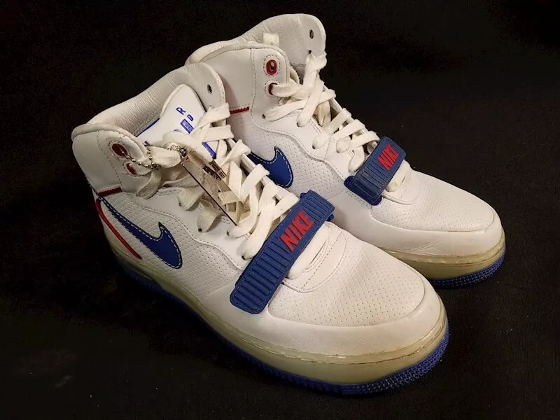 2007 NIKE AIR FORCE 1 MID SUPREME MAX CB BARKLEY WHITE BLUE RED