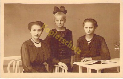 Photo postcard women girls photographer Hedwig Bode Friesack around 1920