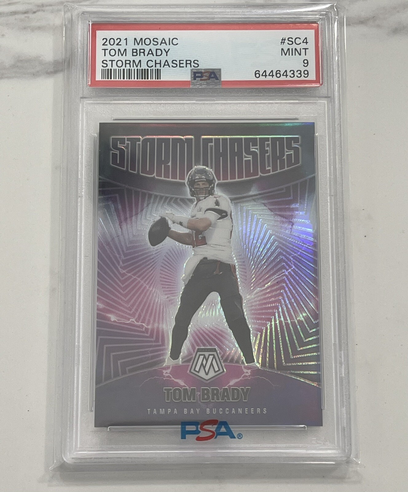 2021 Panini Mosaic Tom Brady SSP Storm Chasers #SC4 PSA 9