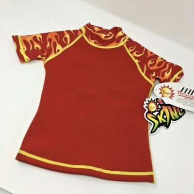 Sun Skinz, Rash Guard, Size 2, Red, SPF 100, UV Protection, Neoprene, NEW