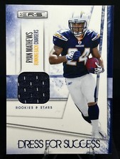 Ryan Mathews 2010 R & S Dress for Success PLAYER-WORN PATCH /299 #18 Chargers RC