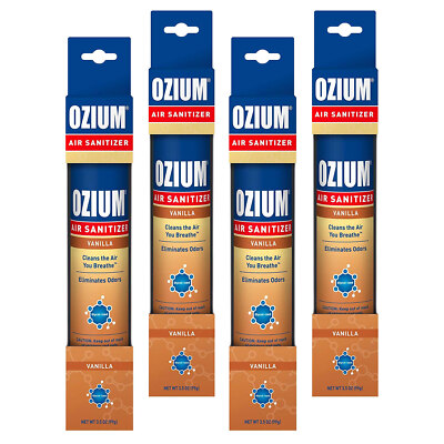 Ozium Air Cleaner 3.5 oz Spray, Vanilla Scent (4-PACK)