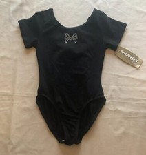 Moret Leotard with Rhinestone Bow Kids Size XS 4/5 -NWT