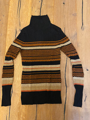 *Liu Jo* Rollkragenpullover mit Lurex, schwarz-gold, Gr. S, Neuwertig!