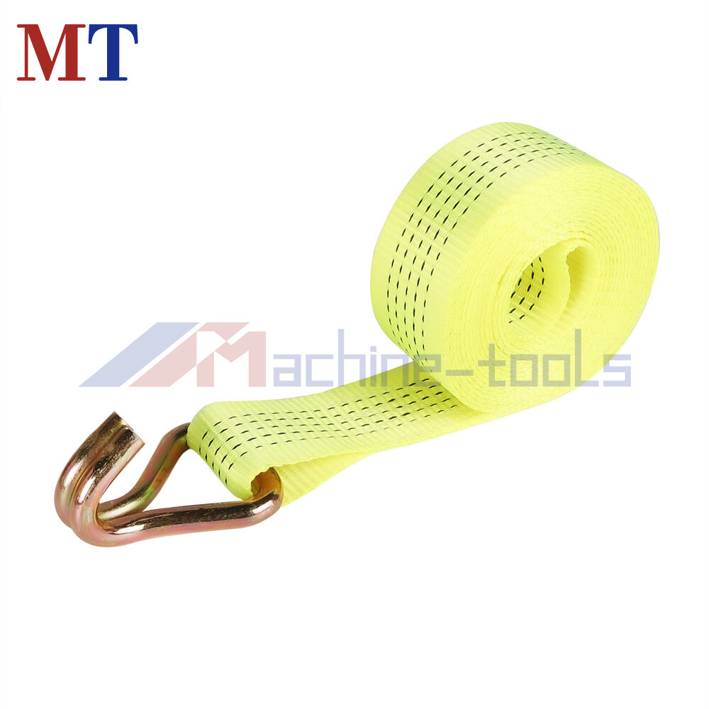 8 Pack Yellow Ratchet Straps J Hook 2" x 15' 5000 Lbs Heavy Duty Tie Downs