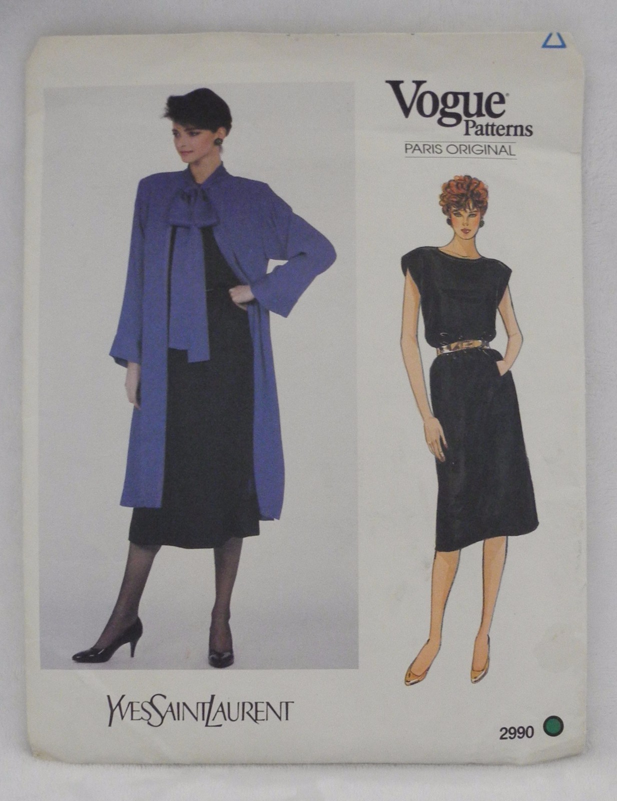 VTG 1980S PATTERN VOGUE 2990 YVES SAINT LAURENT MISSES’ JACKET SKIRT TOP SIZE 10