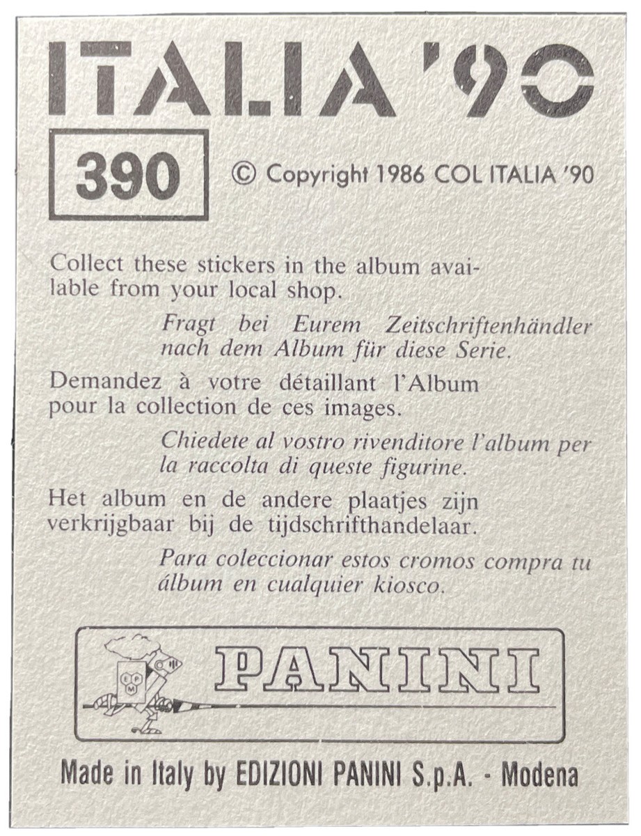 Panini World Cup Italia 90 - # 390 - STUART PEARCE - England | eBay UK