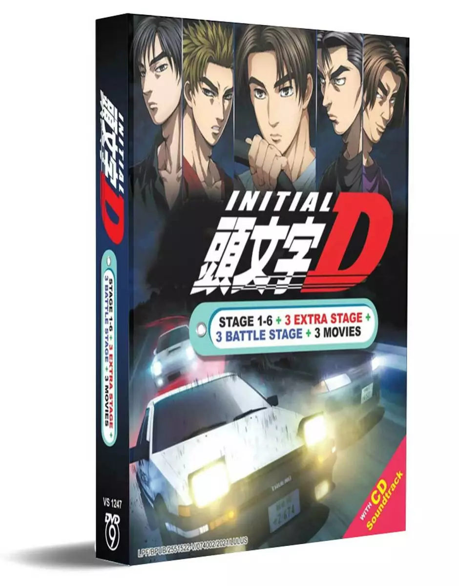 INITIAL D Stage 1-6 + 3 Movies Complete Series DVD English Subtitled Region  Free