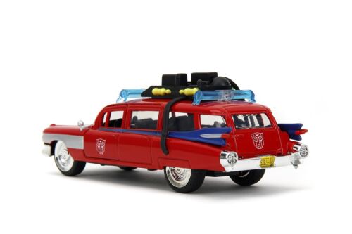 Jada 1:32 Ghostbusters x Transformers Ecto-1 1959 Cadillac Ambullance 35863 Red - Picture 4 of 8