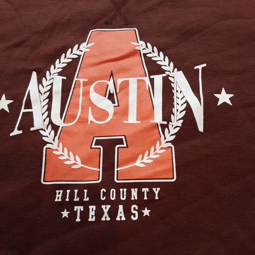 Austin Texas Sudadera Mujer Talla 6/8 Marrón Gráfico Cuello Redondo Suéter Clásico - Imagen 2 de 8