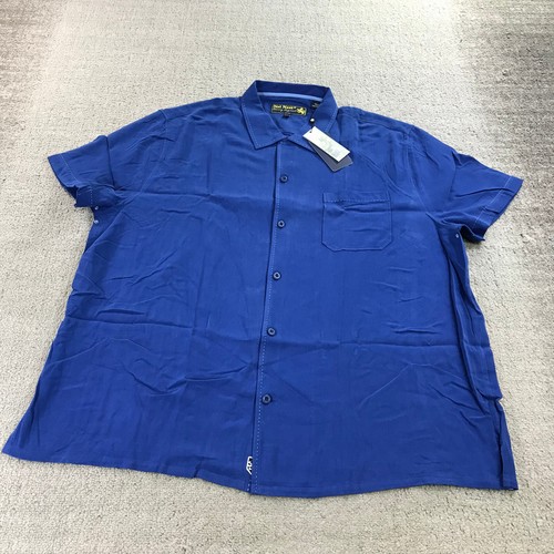 Nat Nast Shirt Mens 2XL XXLButton Up Silk Lone Wolf Embroidery Car Hawaiian A342 - Picture 2 of 14