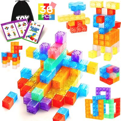 36PCS Magnetic Blocks Toys for Kids Toddlers Ages 4-8, Magnetic Building Blocks