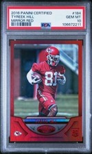 TYREEK HILL 2016 Panini Certified Rookie MIRROR RED /99 Chiefs PSA 10 GEM Pop 5