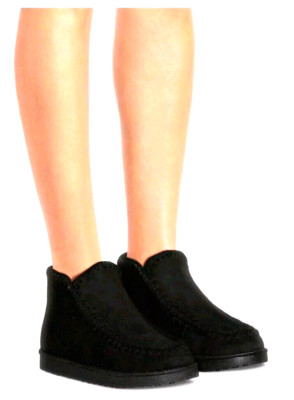 PORTLAND BOOT COMPANY Women's Shearling Booties Faux Suede Size 8 Black