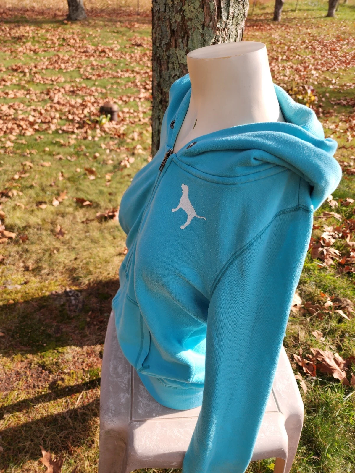 UNDERCOVER Victoria Secret Felpa con Cappuccio CHIUSURA ZIP Colore Blu Cielo Taglia Large LOVE