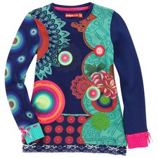 Desigual Mädchen Longsleeve Shirt – Langärmliges T-Shirt Mit Arty-Print, Rundhals, Regular Fit