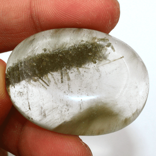 Turmalina verde natural de 128,65 quilates en cuarzo piedra preciosa de cabujón rara de alta calidad - Imagen 6 de 16