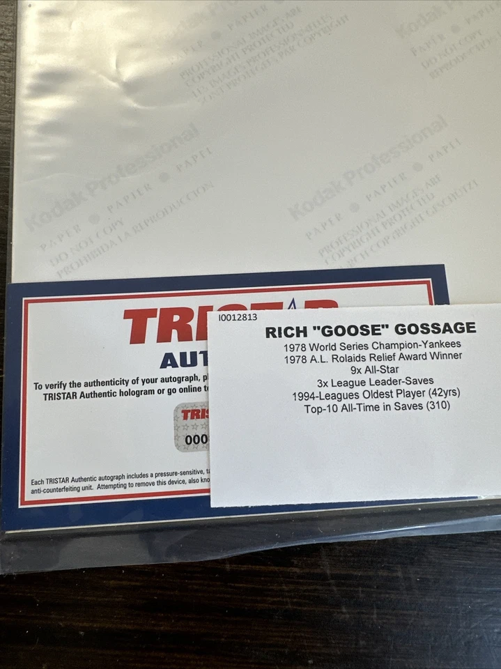 Foto firmada 8x10 Rich Gossage Tristar Foto 4 de 4