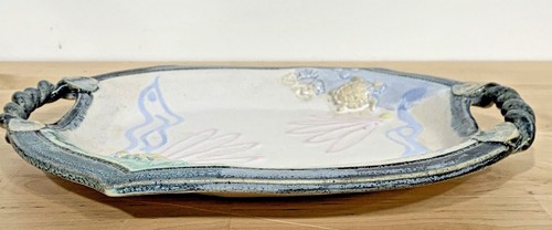 Studio Pottery Serving Plate Turtles Signed Burrow ‘96 - Picture 7 of 7