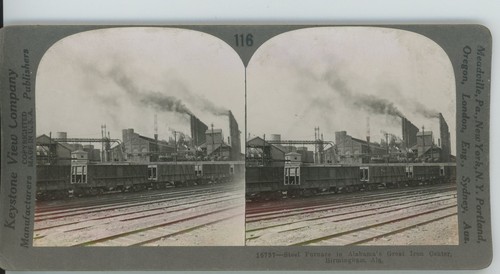 Steel Furnace Birmingham Alabama Stereoview - Picture 2 of 4