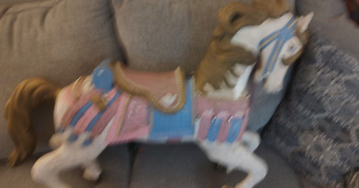 Vintage carousel horse full size plastic hand painted in nice shape