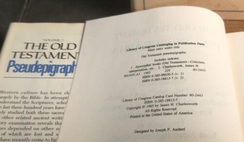 Altes Testament Pseudepigrapha von James H. Charlesworth 2-Bändiger Satz 1983 & 85 HC - Bild 9 von 11