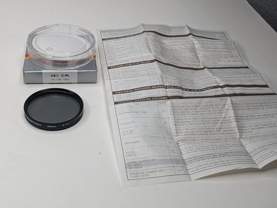 58mm Quantaray Circular Polarizer CPL Filter with Box + Case! - Image 3 of 3