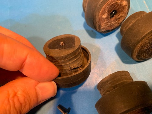 Sansui SR-232 Vintage Stereo Turntable Parting Out - Set of 4 Feet (Deteriorated - Picture 8 of 9