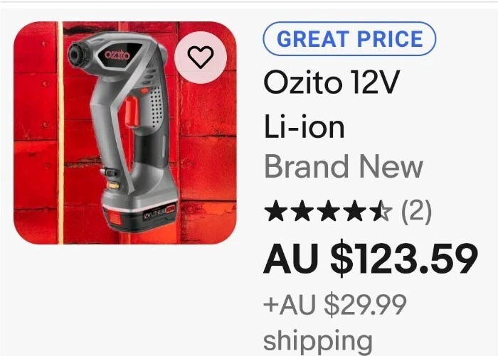 OZITO Cordless 12V Electric Li ion Air Hand Pump Battery Valve
