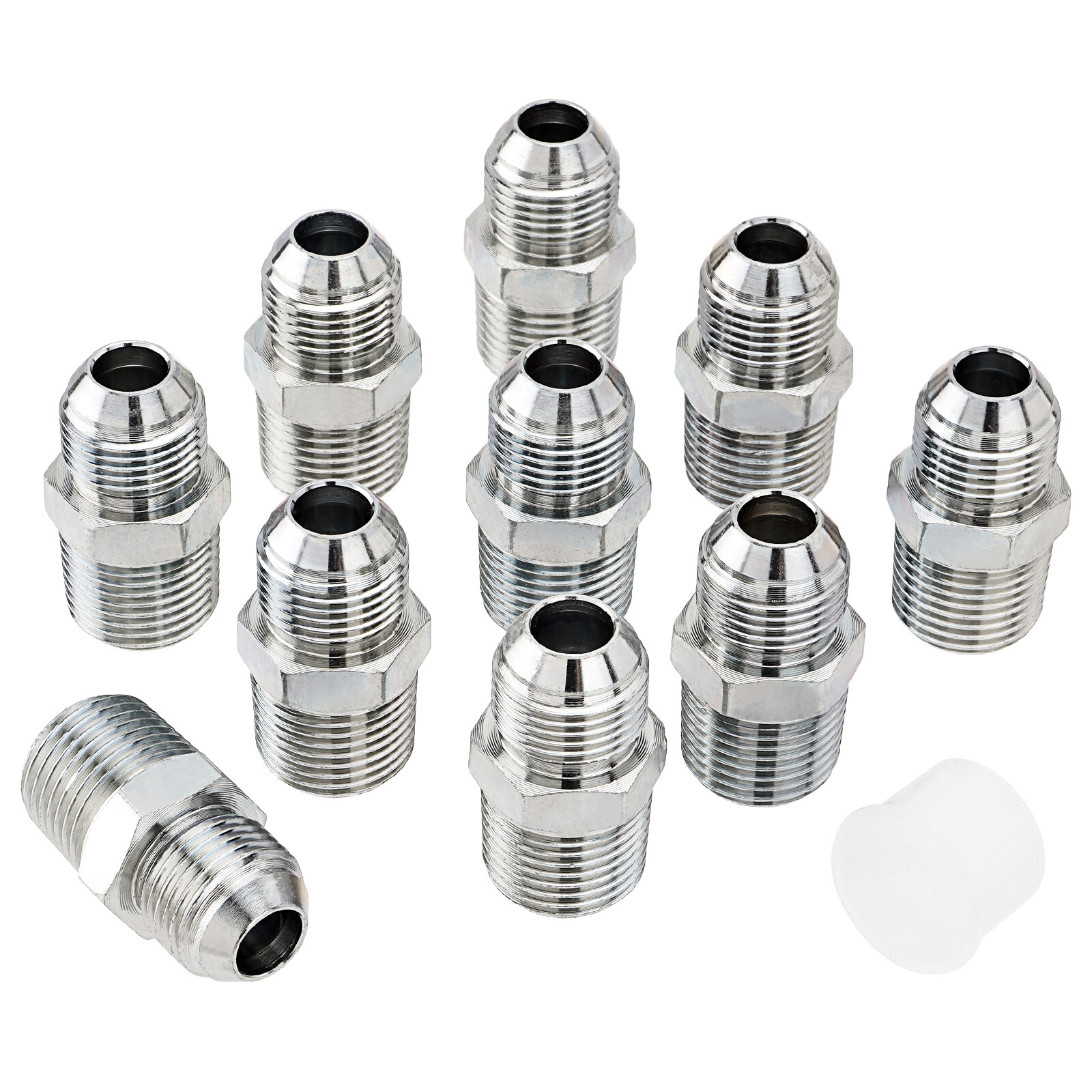 10 Pack New Hydraulic Hose Adapter Fittings: 1/2" JIC 37° Male x 1/2" NPT Male