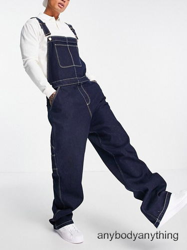 Herren Denim Latzhose Latzhose Cargo Overall Hose Freizeit Overall Arbeitskleidung - Bild 5 von 9