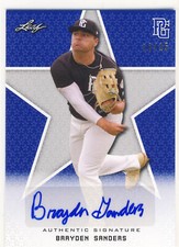 BRAYDEN SANDERS 2020 Leaf Perfect Game PG Blue AUTO /15 OLE MISS