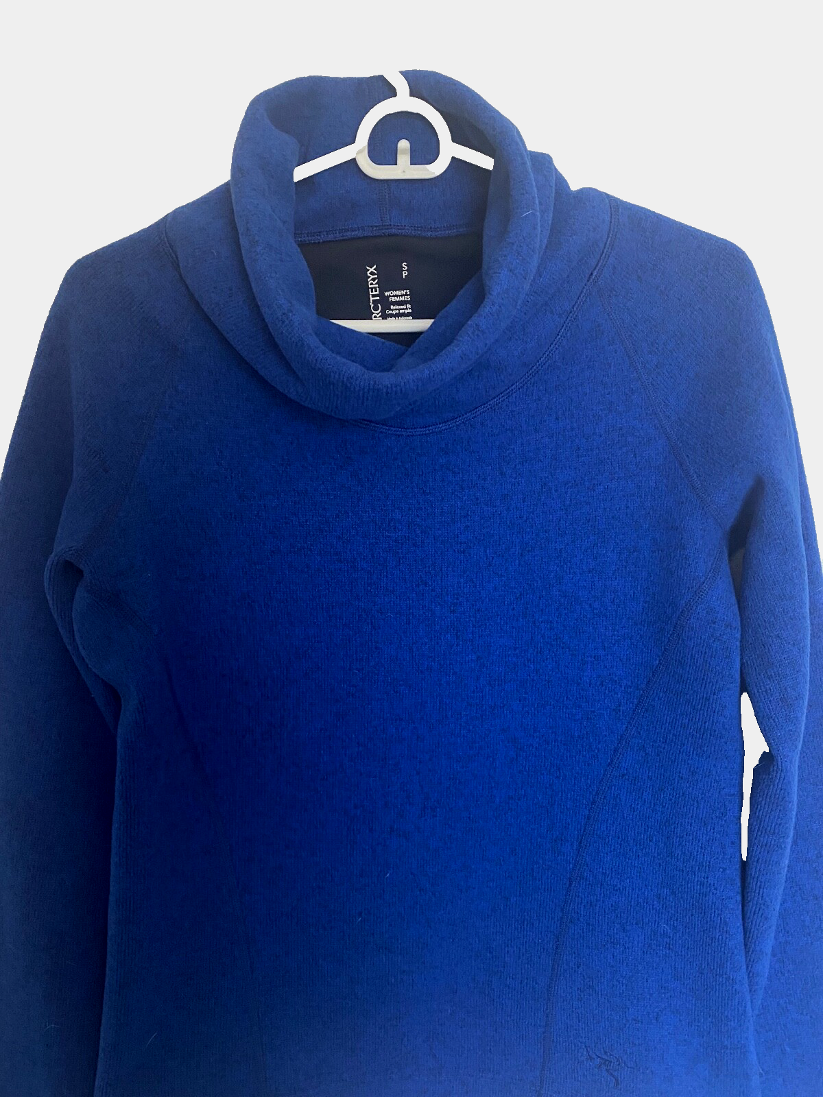 Maglione pullover pile collo cappuccio blu Arc'teryx donna nuovo giacca Gorpcore S