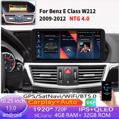 10.25'' Android 13 CarPlay Radio BT DSP GPS For Mercedes Benz E-Class W212 NTG4.0