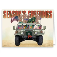 Army & Marine Christmas Card - Military 18 Cards & Envelopes -  50018