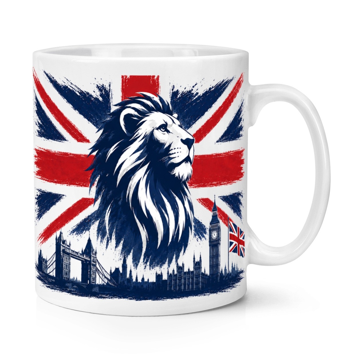 Patriotic Lion Union Jack 10oz Mug Cup English Football Birthday British Flag