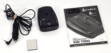 COBRA ESD-7000 6 Band Radar Laser Detector Tested Working Power Cord Instruction