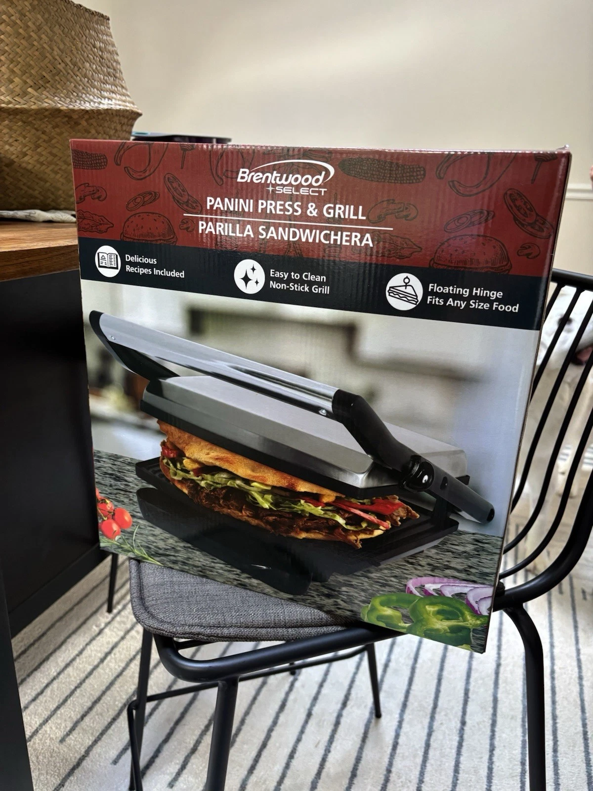 Brentwood Electric Copper Grill and Panini Press 2-Serving