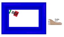 Bilderrahmen blau matt natürliche Maserung ab cm. 7 für Bilder, Poster, Gemälde, Drucke