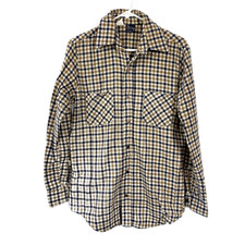Vintage The Men's Shop JCPenney Flannel Shirt M Tall Plaid Button Up Casual