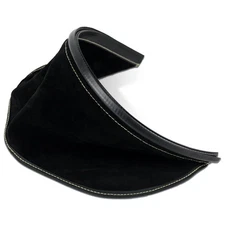 Welding Helmet Bib with Press Fit Seal, Flame-Retardant Leather Neck Protector