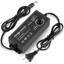 Facmogu 3V-12V 5A 60W Adjustable Power Supply with LED Display, Variable DC 3...