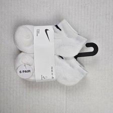 Nike Youth Mesh Cushioned No Show Socks Size XS/10C-3Y White 6 Pack
