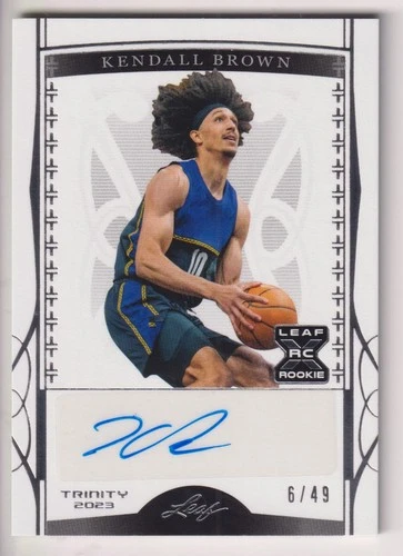 KENDALL BROWN 2023-24 LEAF TRINTY BASKETBALL AUTOGRAPH AUTO CARD #D 06/49